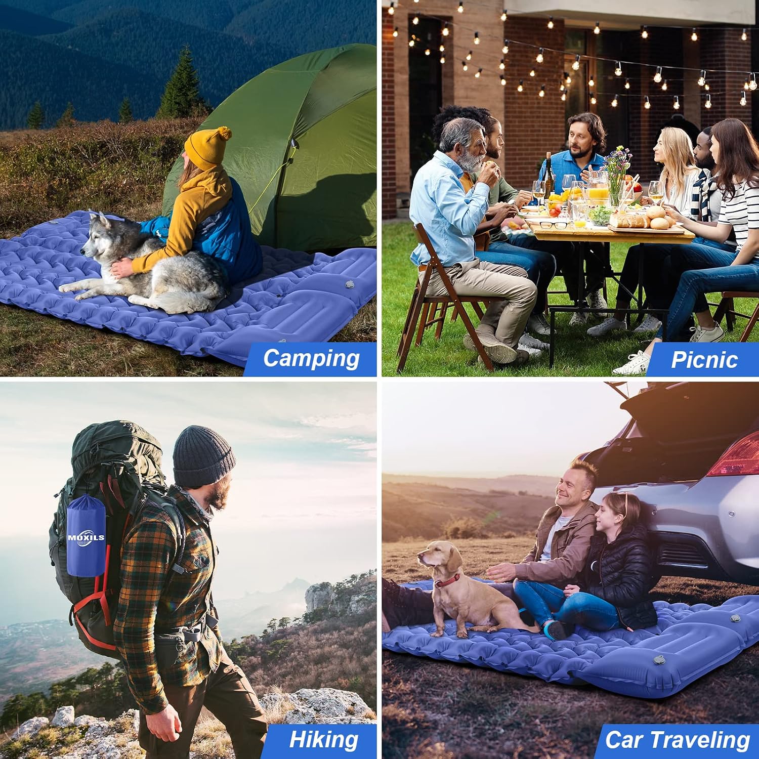 Sleeping Pad, Ultralight Inflatable Sleeping Pad for Camping, Built-in Pump, Ultimate for Camping, Hiking, Airpad