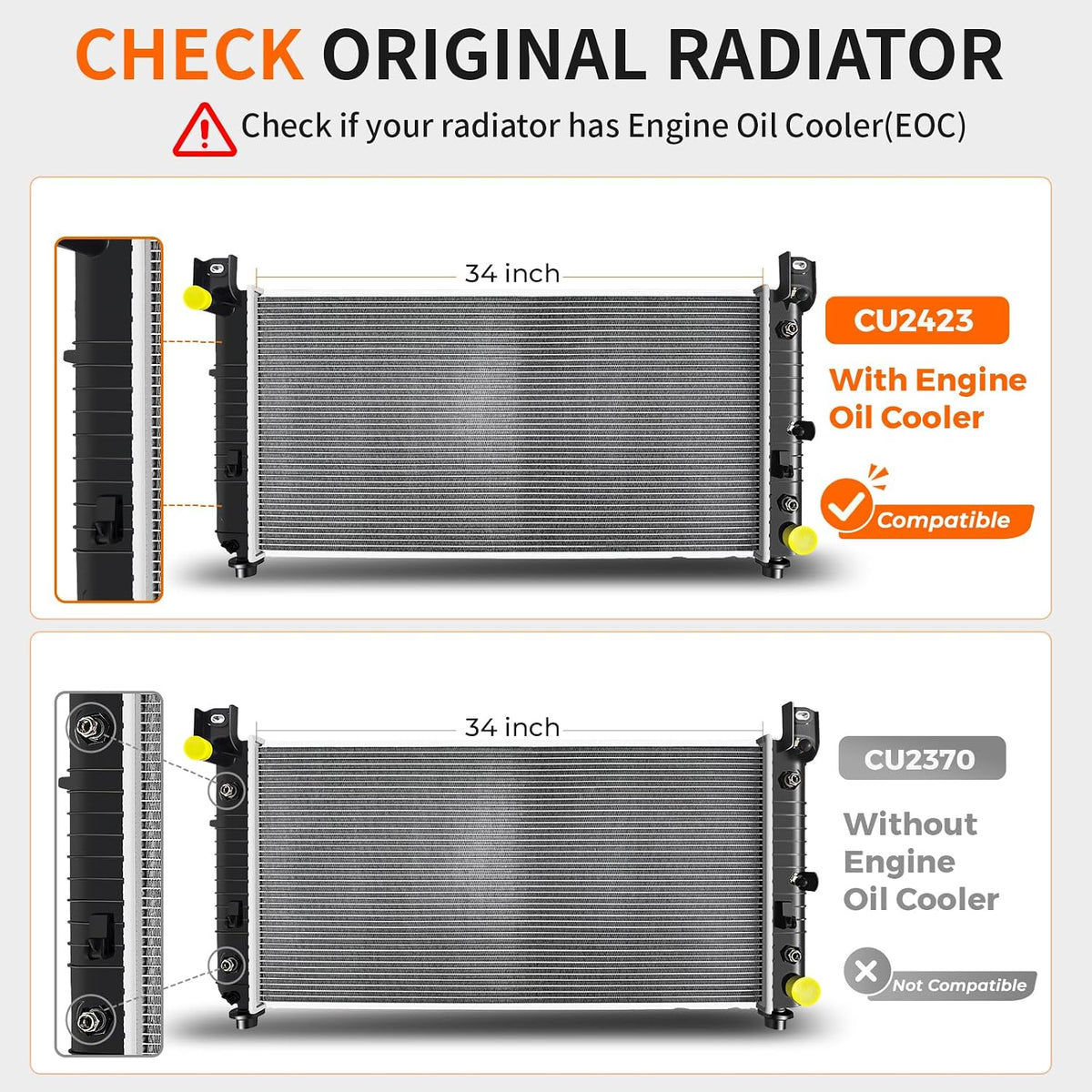 CU2423 Radiator for Chevy Silverado Suburban Tahoe GMC Sierra
