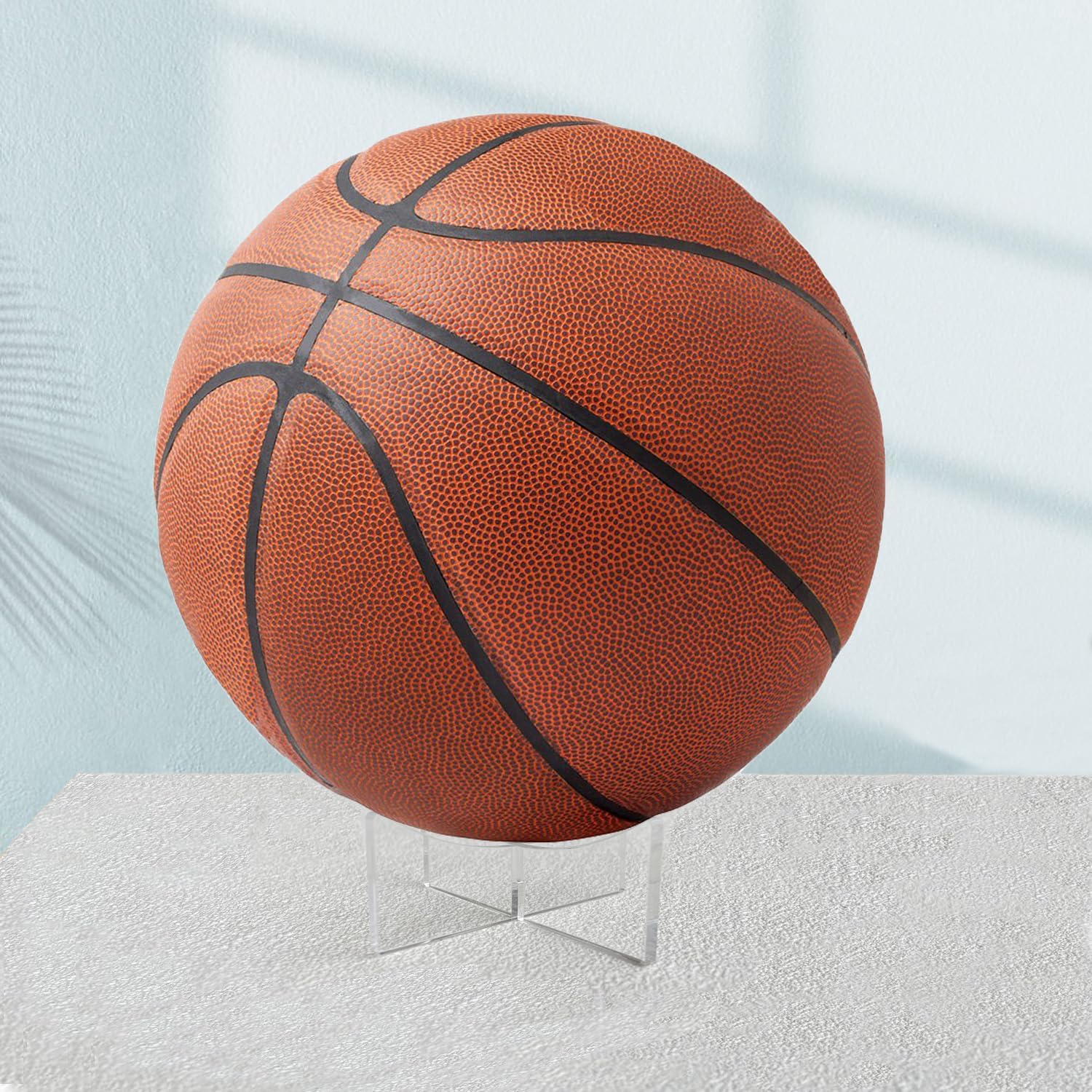 Acrylic Ball Stand Holder, 6-Pack Display Stands for Football Basketball Soccer, Volleyball Rugby Clear Case Rack