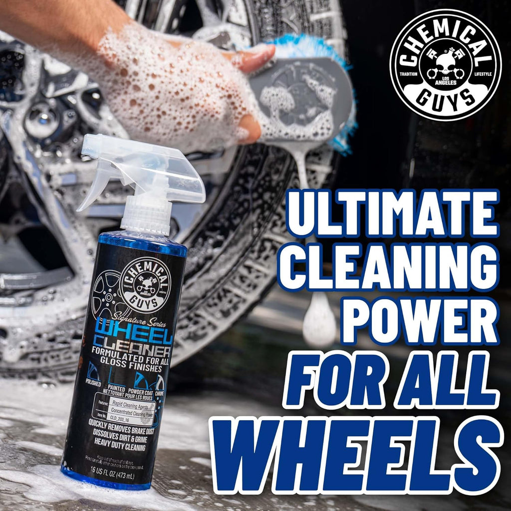 Signature Series Wheel Cleaner Spray for All Finishes, 16 oz | Fast-acting foaming spray clings to wheels to lift