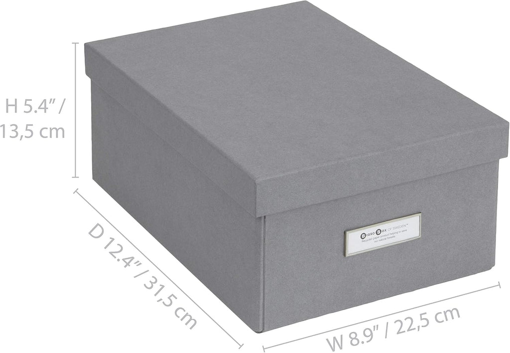 Bigso Karin Collapsible Storage Box - Photo Storage Box with Labelframe for Easy Identification - Simple Assembly