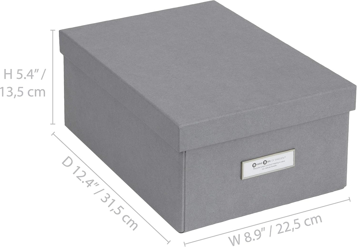 Bigso Karin Collapsible Storage Box - Photo Storage Box with Labelframe for Easy Identification - Simple Assembly