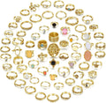 70 Pcs Vintage Crystal Ring Set Knuckle Rings for Women Bohemian Stackable Joint Rings Retro Boho Stacking Joint