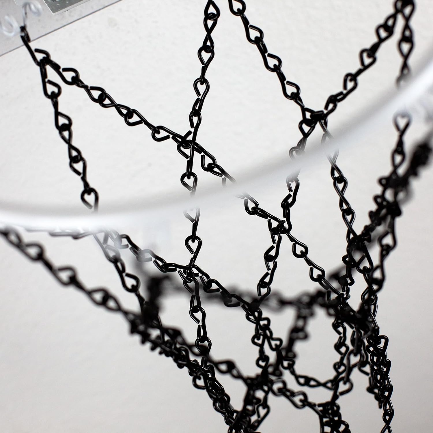 Clear Backboard MINI Basketball Hoop Set with White Rim and Metal Chain Net, Includes Door Hooks, Ball, Pump, 9-inch