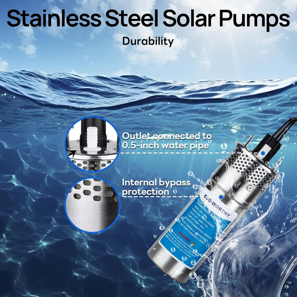 12V Portable Well Pump Kit with 50AH Lithium Battery and 10A Charger – Submersible DC Water Pump for Deep Well