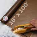 Brown Wet Wax Paper Roll 18" x 100' - USA-Made Moisture-Resistant Paper