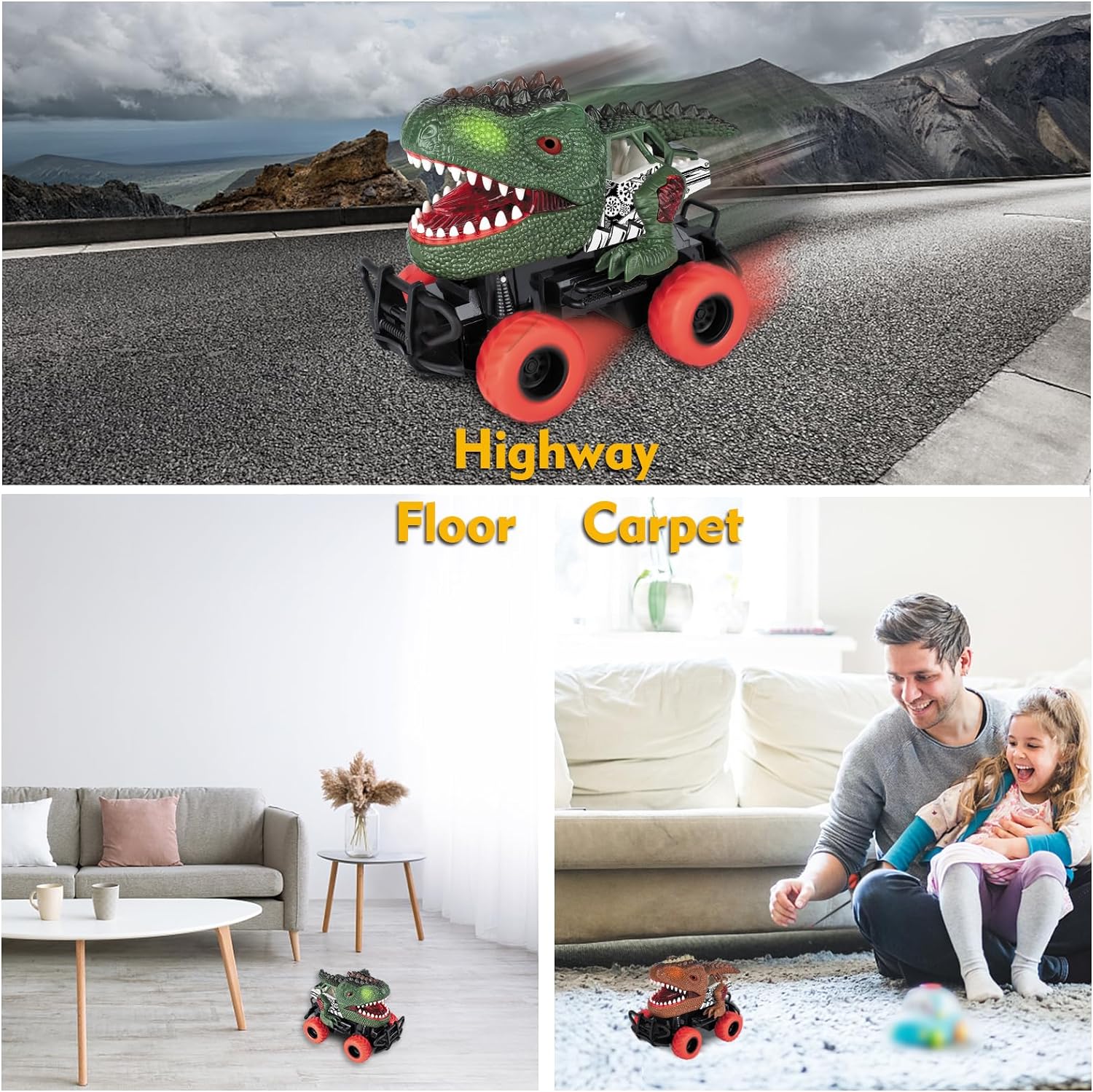 Dinosaur Toys Remote Control Car for Kids 3-7, Dino RC Car for Toddler Kids Toys Age 3 4 5 6 7 Boys and Girls