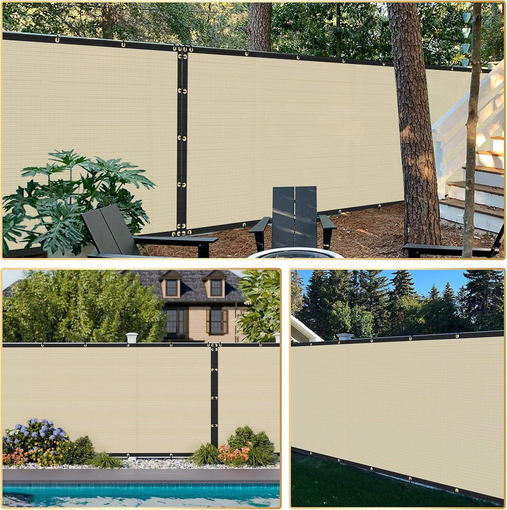 Privacy Fence Screen 4' x 50' Heavy Duty Fencing Cover Mesh Windscreen Cloth for Outdoor Garden Patio Backyard Chain