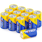 12 Pack C Batteries, R14P 1.5V C Size Carbon Zinc Battery