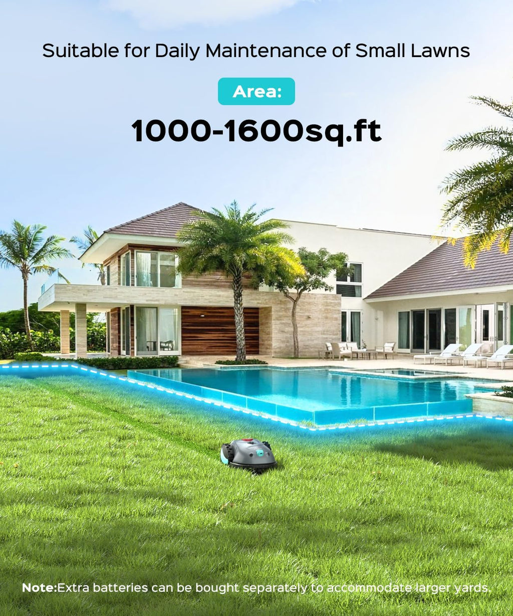 V100 Robotic Lawn Mower – Visual Navigation & Smart Obstacle Avoidance, Adjustable Cutting Height 0.8–2.4 in