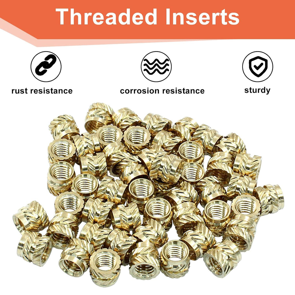 50 Pcs M5x6x7 Threaded Inserts, Heat Set for 3D Printing