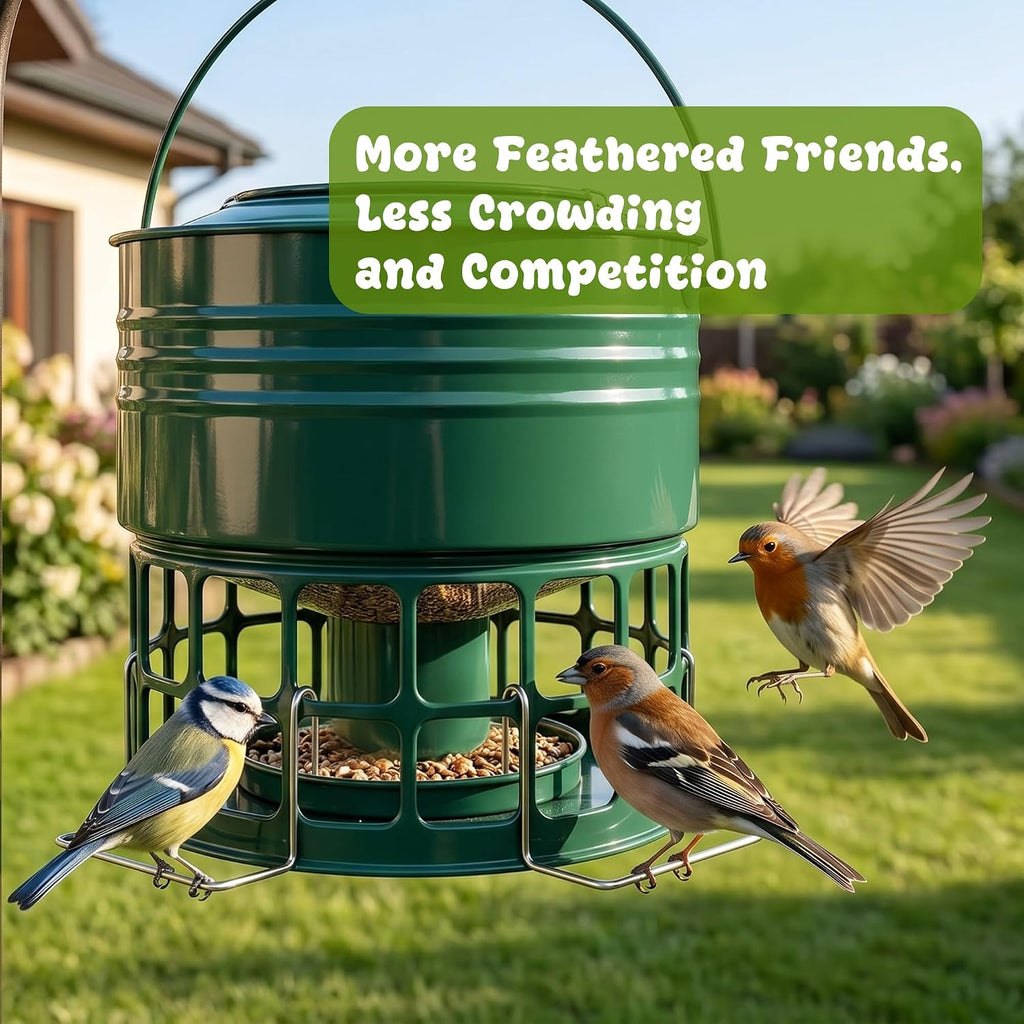 8-10LBS Squirrel Proof Metal Wild Bird Feeder with 32 Feeding Holes, Jasper