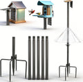 92" Bird Feeder Pole, Heavy-Duty Bird Feeder Pole with Squirrel Baffle | Adjustable Outdoor Feeding Station Holds