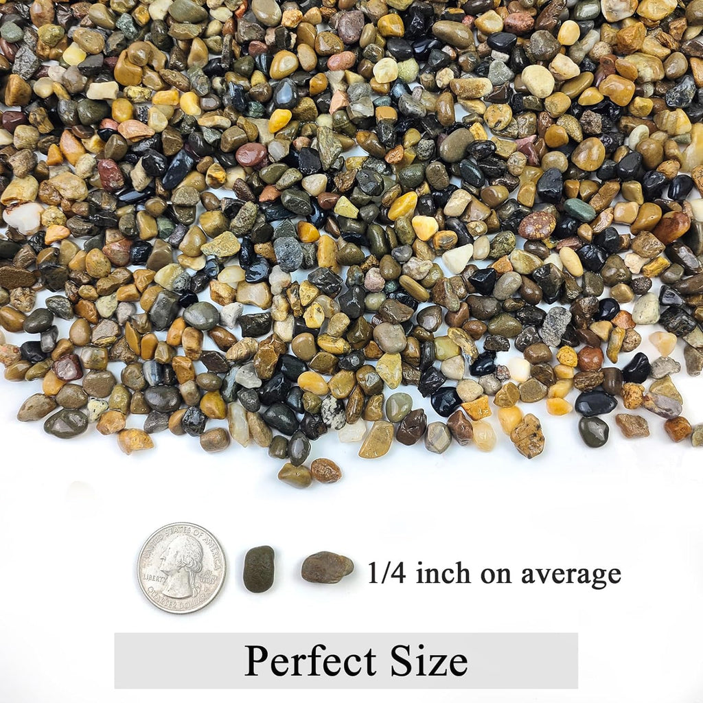 5 lbs Aquarium Gravel, 1/4 Inch Pea Gravel for Fish Tank | Natural Fish Tank Gravel, Decorative Pebbles River Rocks