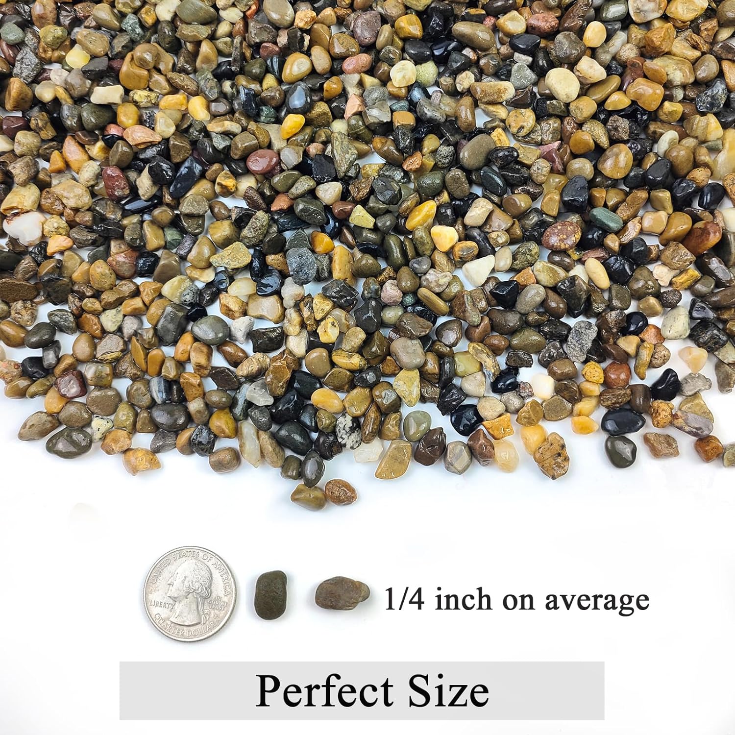 5 lbs Aquarium Gravel, 1/4 Inch Pea Gravel for Fish Tank | Natural Fish Tank Gravel, Decorative Pebbles River Rocks