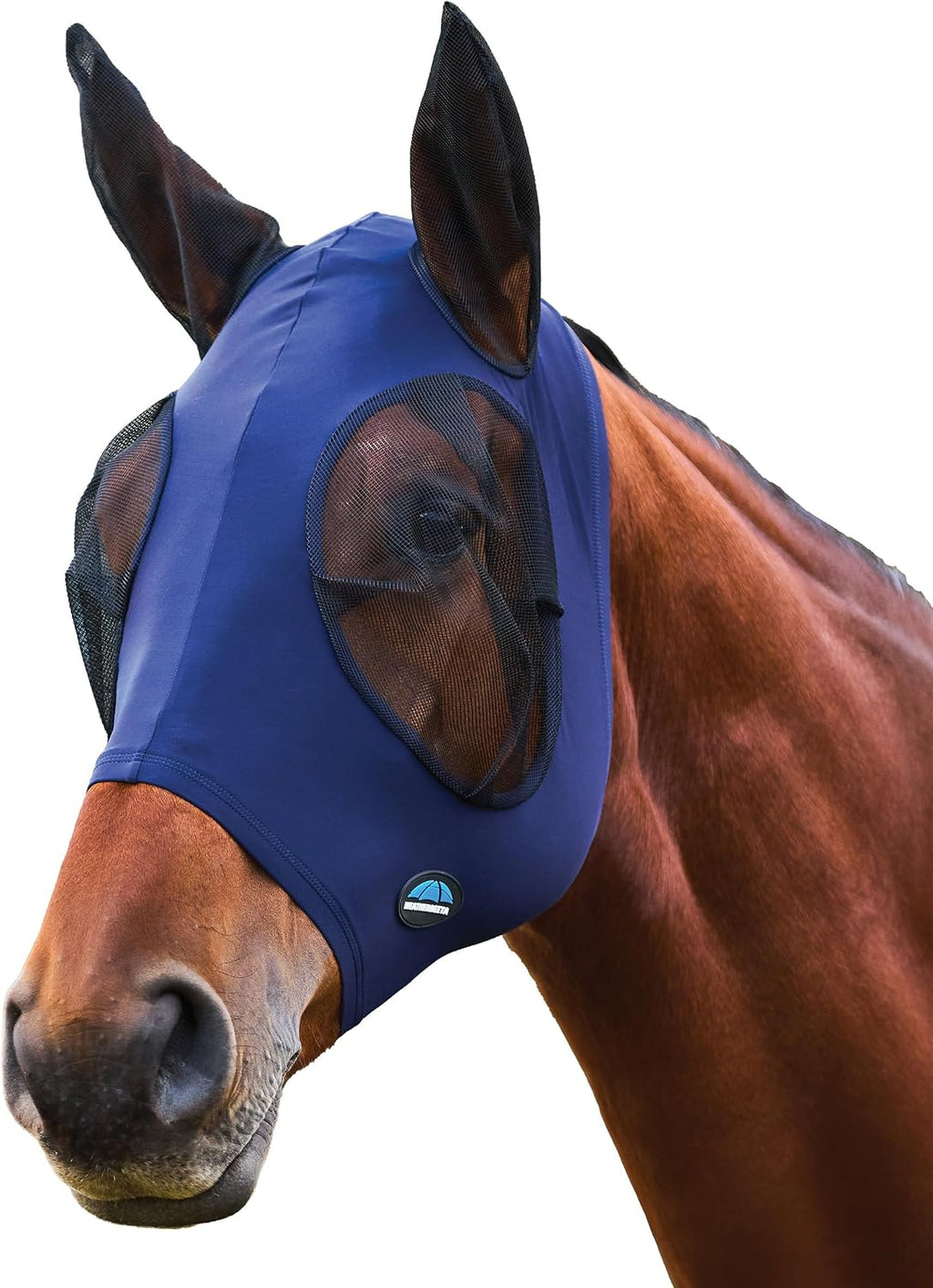 ComFiTec Stretch Fly Mask with Ears, Navy/Black, Large