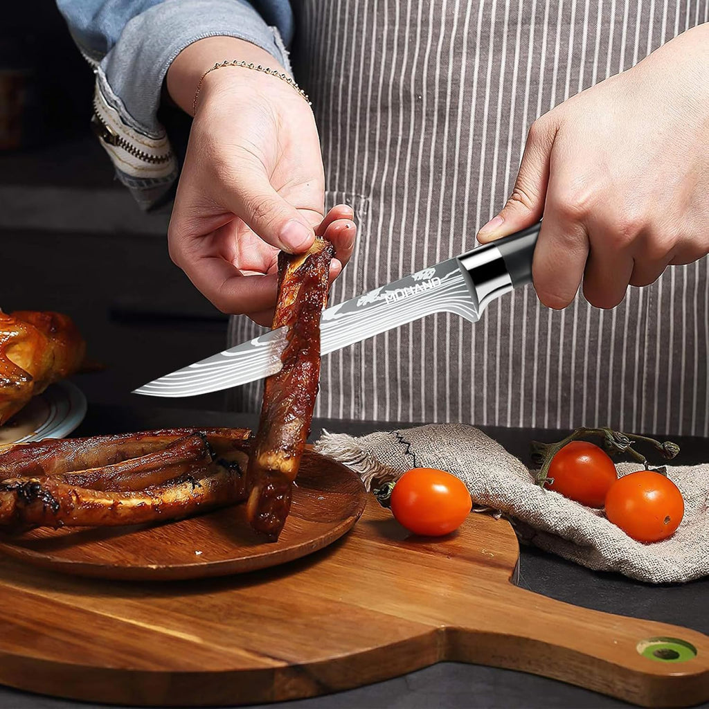 Chef Knife Set with Roll Bag, Professional Knife Set with Sharpener