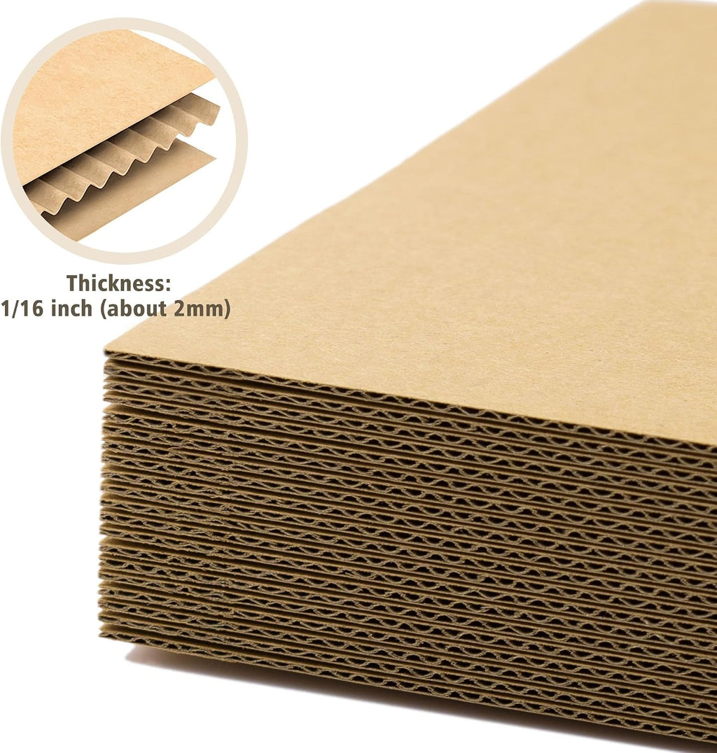 25 Pack 12x16 Corrugated Cardboard Sheet 2mm Thick Inserts