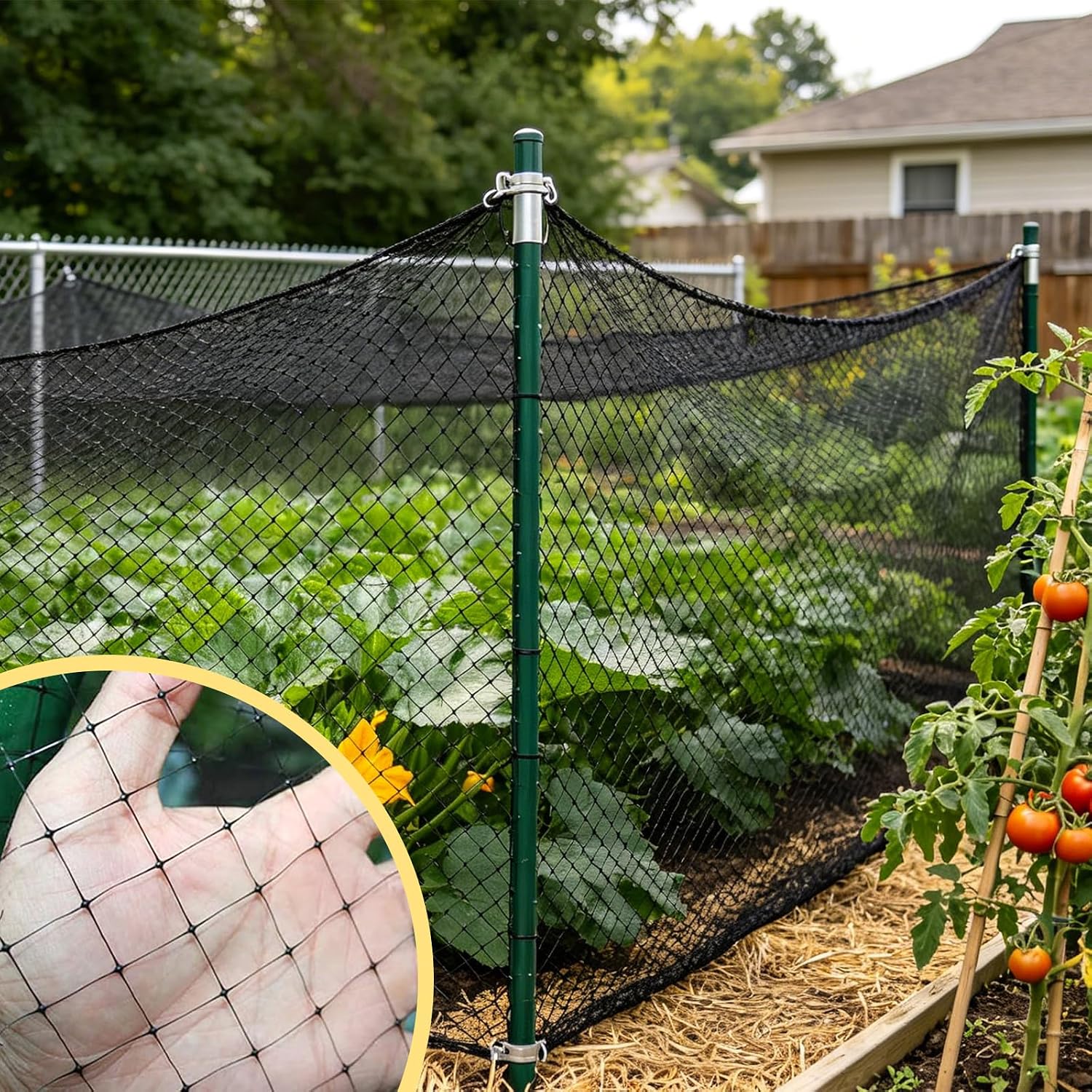 Deer Fence Netting, 7 x 100 Feet Heavy Garden Netting Anti Bird Protective Net Reusable for Plants Fruit Trees