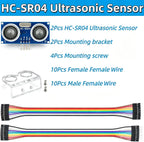 2 Pcs HC-SR04 Ultrasonic Sensor Module with Mounting Bracket