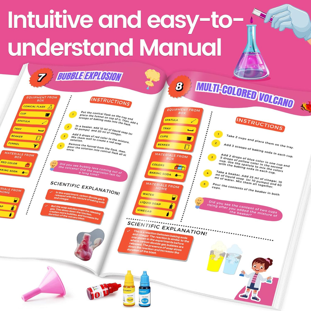 Girls Science Kit for Kids 150+ Educational Projects with Chemistry | Science Experiments, Stem Toy Learning
