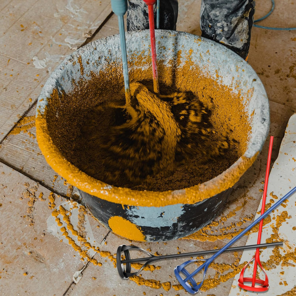 3 Pieces Paint Mixer for Drill Attachment 1 to 5 Gallon Buckets Fits Standard Drills Easy to Clean Mud Paint Mixer