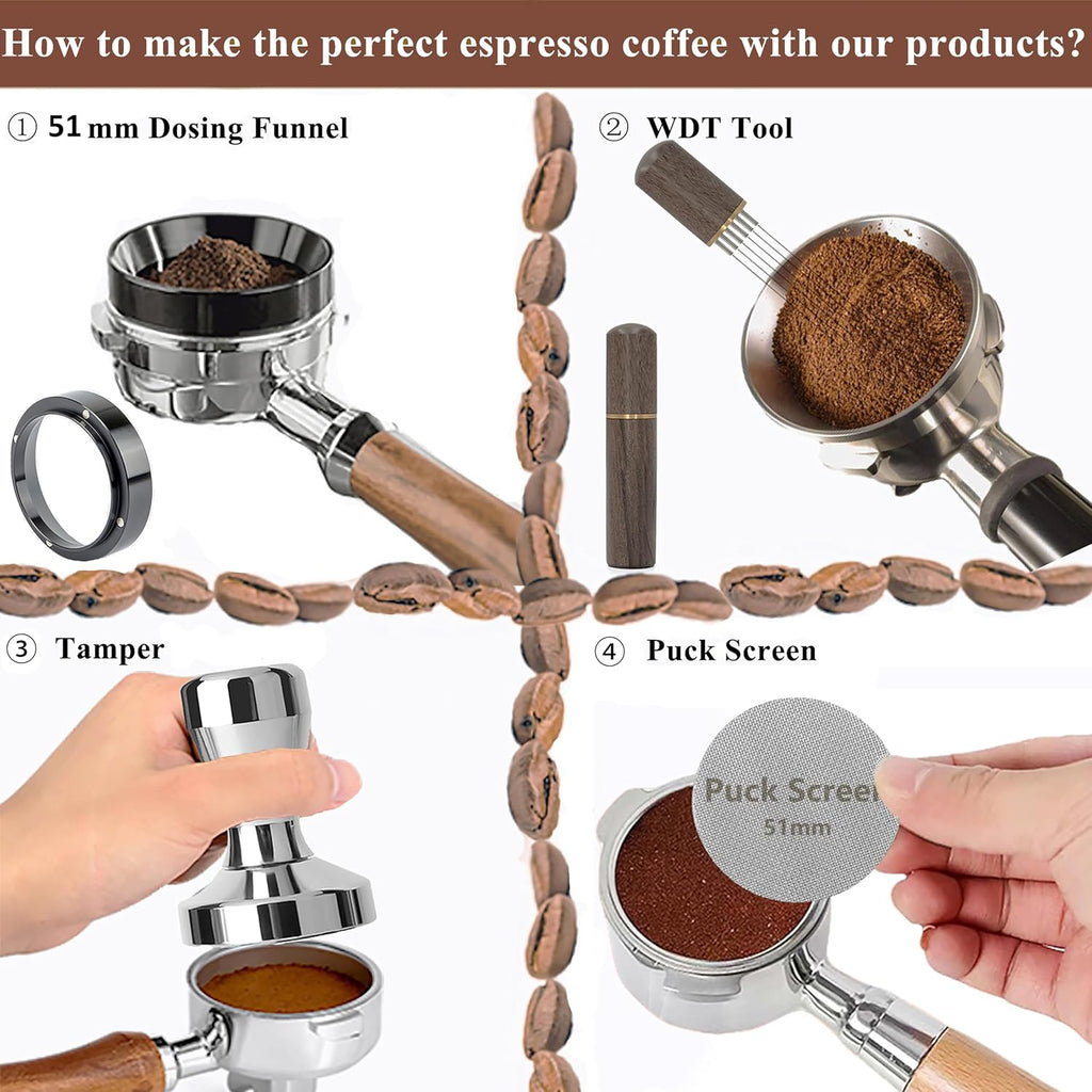 51mm Espresso Tamper Espresso Accessories Kit: Espresso Tamper Set, Coffee Tamper Espresso Tools Barista Tools |