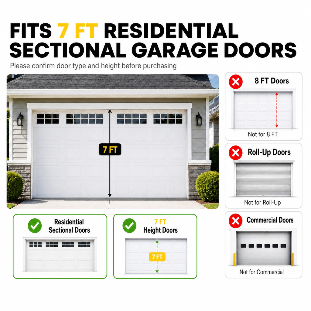 Arlenix 7 ft Garage Door Hardware Kit with Rollers Hinges Cable