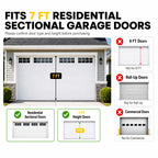 Arlenix 7 ft Garage Door Hardware Kit with Rollers Hinges Cable