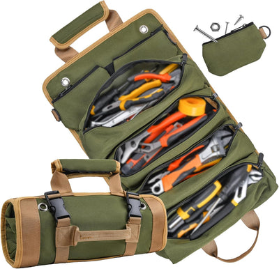 Tool Bag, Tool Bags for Men, Heavy Duty Tool Organizer, Portable Roll Up Tool Bag Gifts For Him, Mechanic