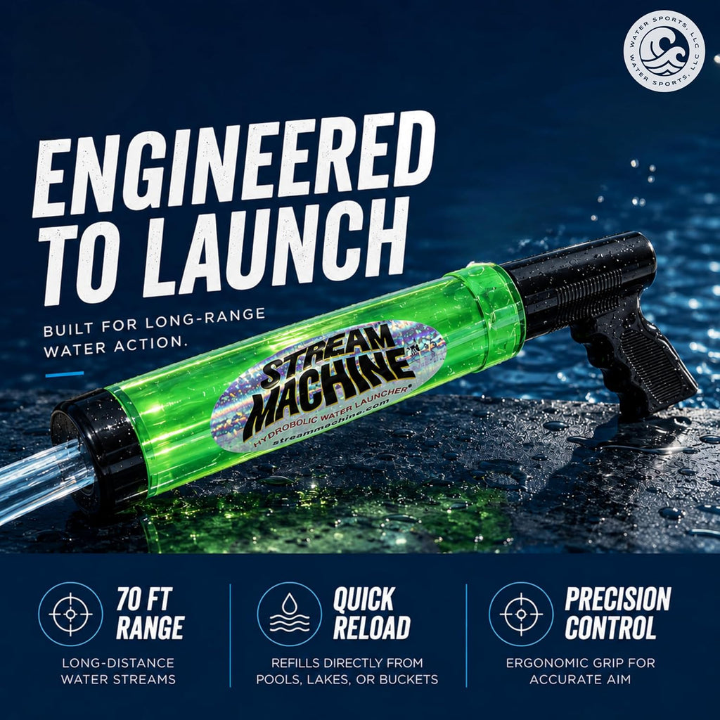 Water Gun Launcher - Single Barrel Water Blaster - Squirt Gun for Outdoor Games - Swimming Pool Toys (Colors Vary)