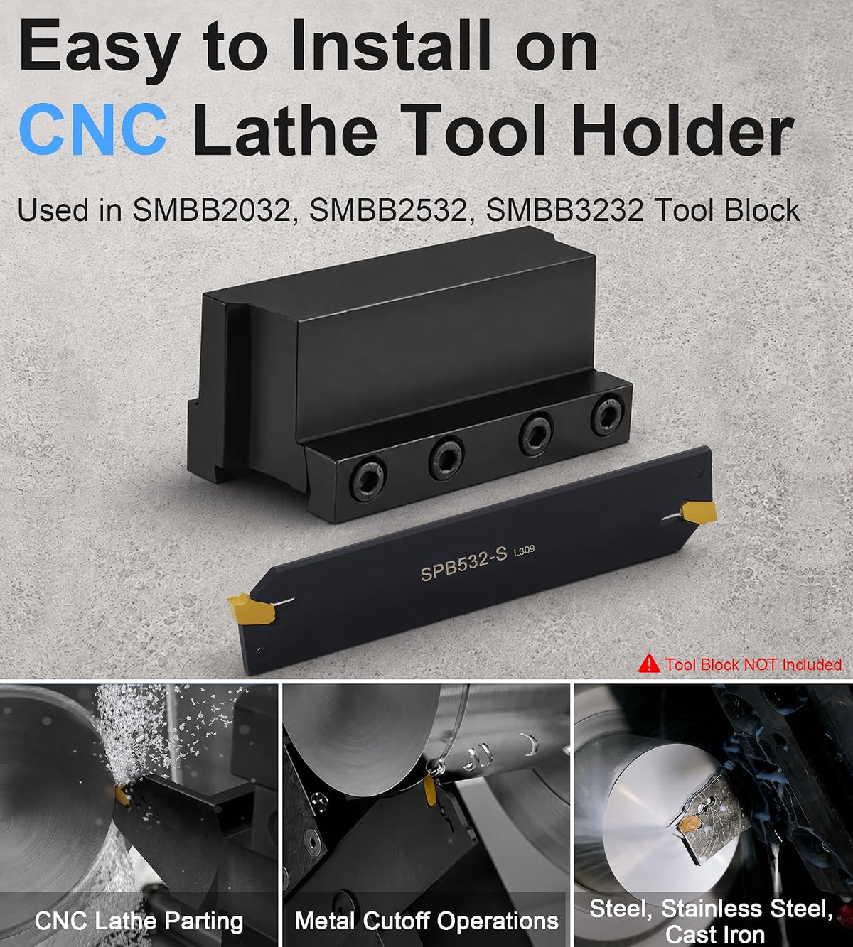 SPB332 Lathe Parting Tool Set with GTN-3 Insert 32mm Cut-Off Blade