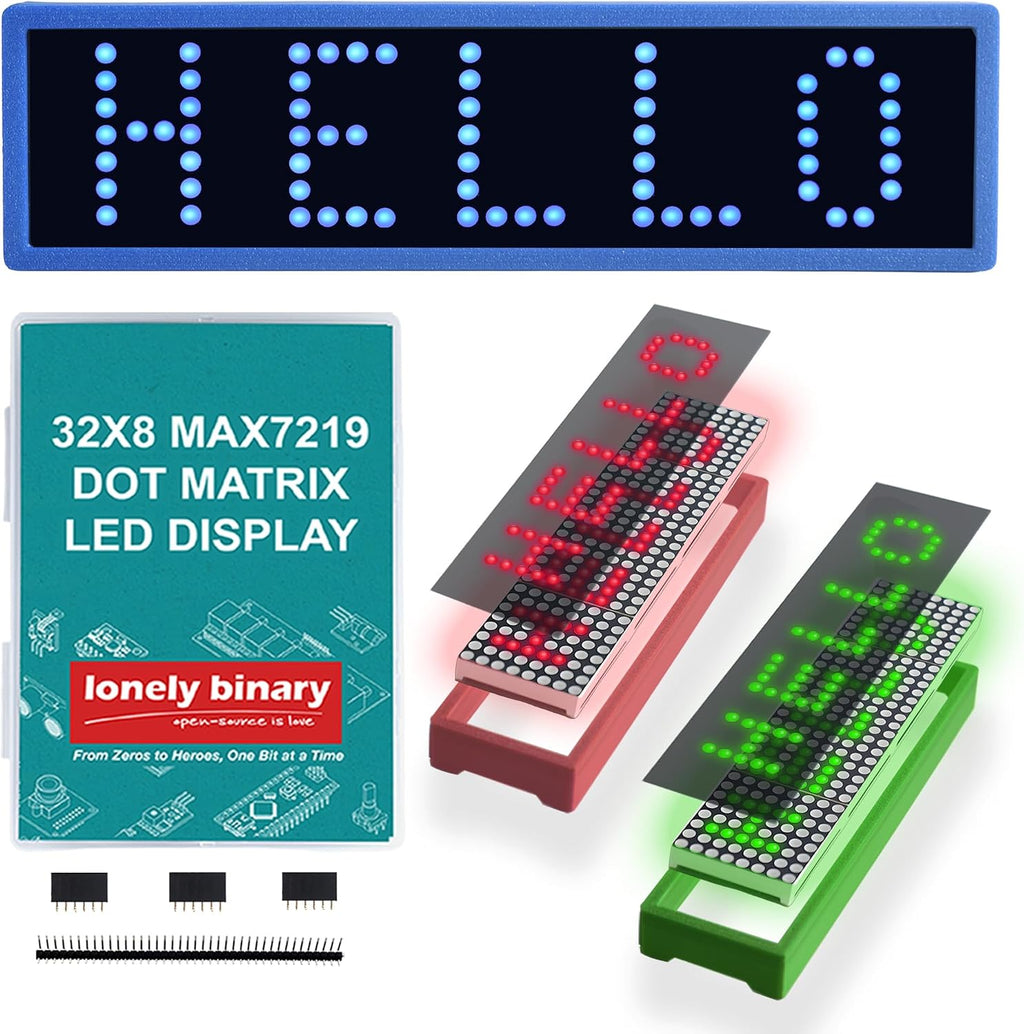 Lonely Binary 3-Pack 32x8 LED Matrix MAX7219 3-Color for C++ ESP32