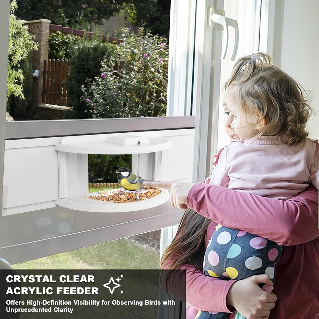 in Window Bird Feeders for Viewing - 180° Clear View Bird Feeder, Durable, Elegant, Fits Windows 27-35" Wide, for