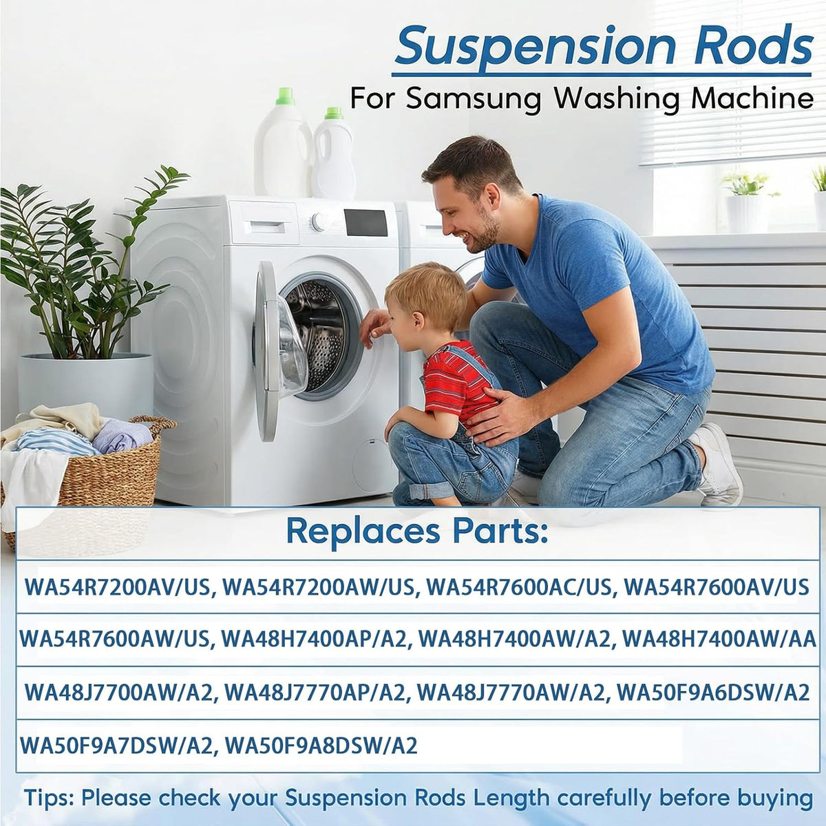 DC97-16350V Washer Suspension Rods for Samsung Washing Machine 4 PCS 2026