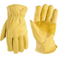 Men's Work Gloves, Cowhide Leather, Reinforced Palm, Large