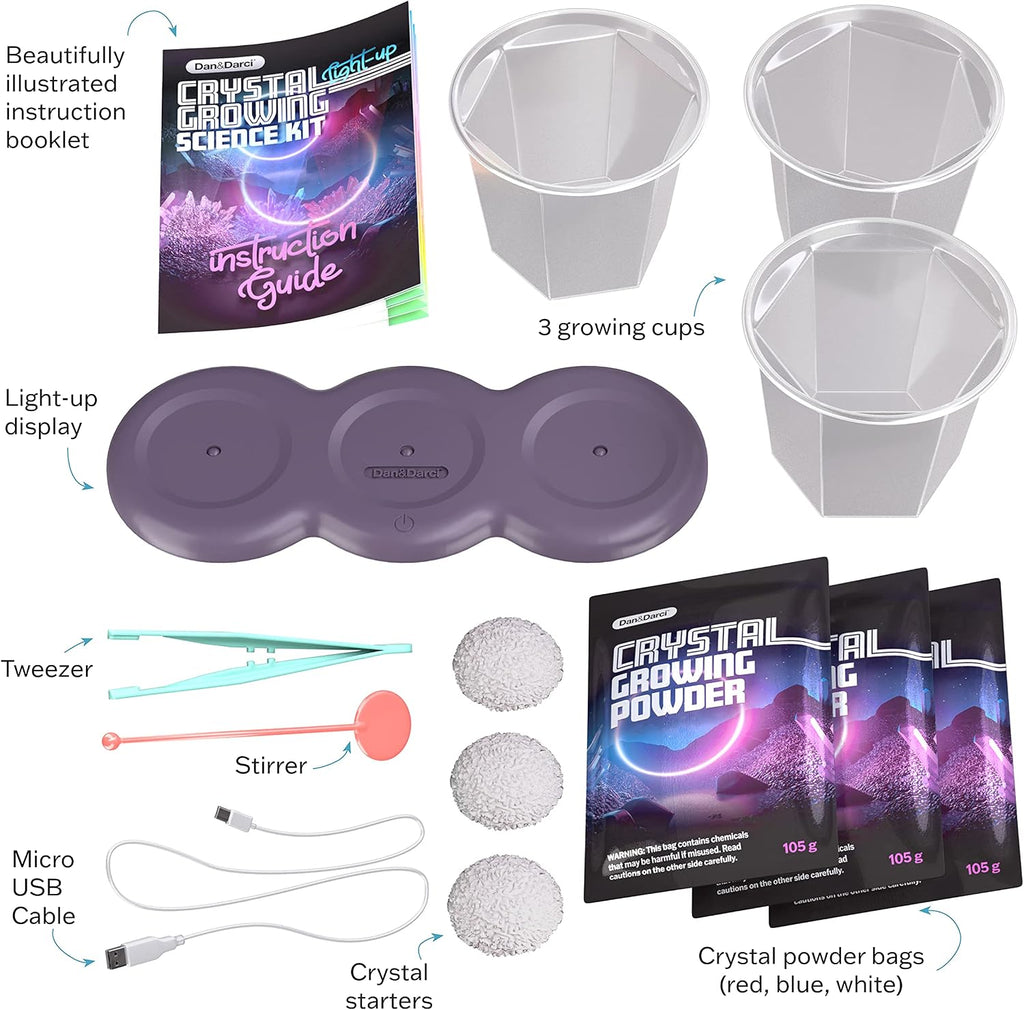 Light-up Crystal Growing Kit for Kids - Science Kits for Kids Age 8-12 - 6 7 8 9 10 Year Old Boy Birthday Gifts