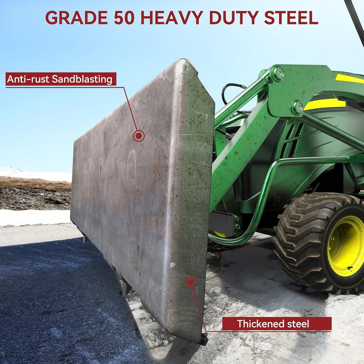 1/4" Skid Steer Mount Plate Attachment & Quick Attach Adapter | Universal Quick Attach, Heavy Duty 50 Steel, Weld On
