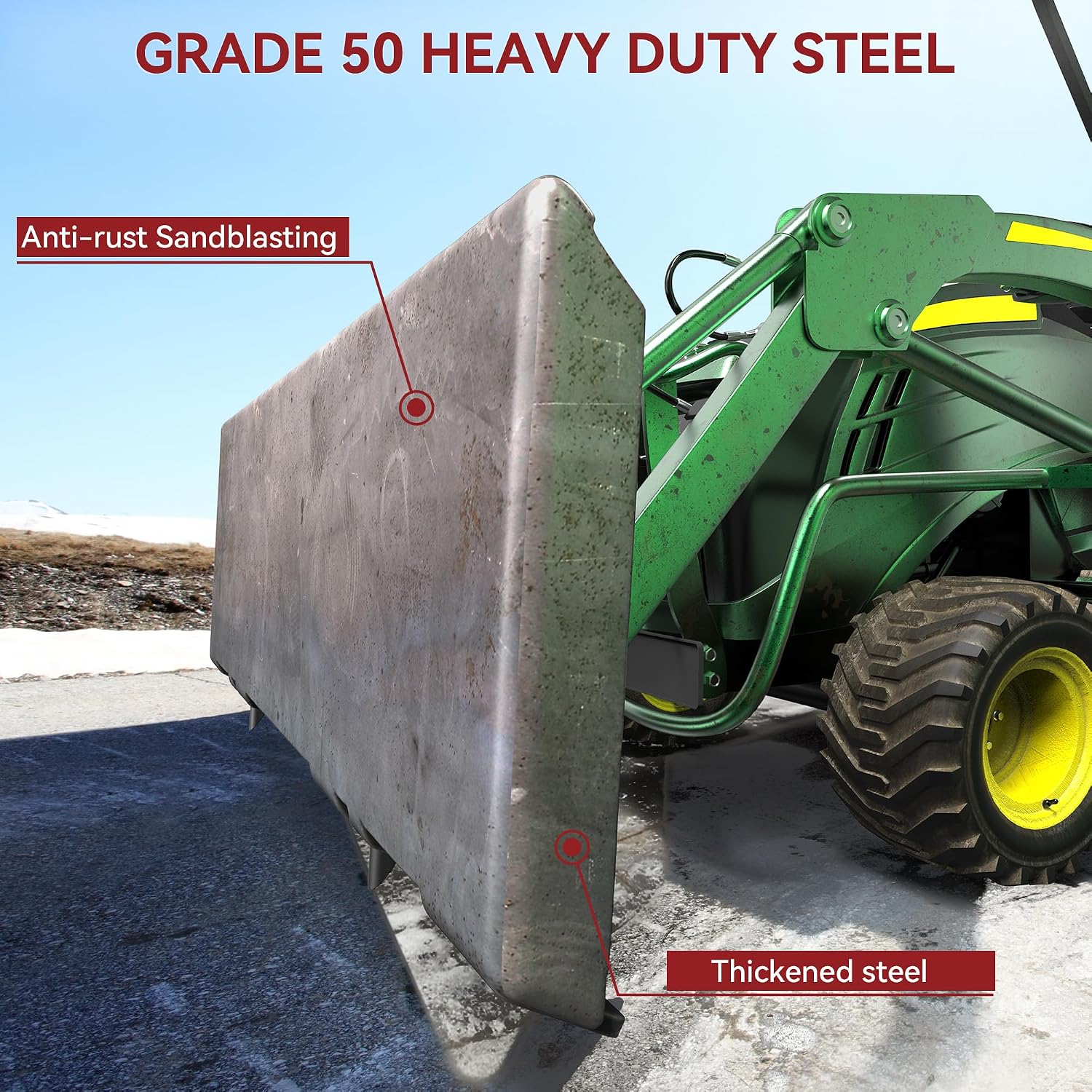 1/2" Skid Steer Mount Plate Attachment for Kubota, Bobcat Tractor | Universal Quick Attach, Heavy Duty 50 Steel, Weld