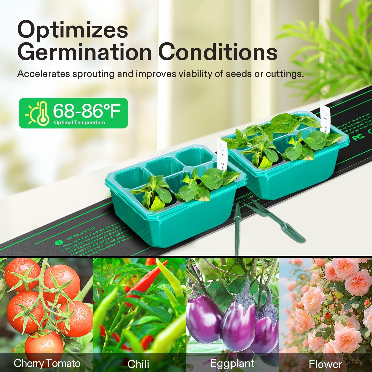 3" x 20" Durable Waterproof Seedling Heat Mat | UL & MET-Certified Heating Pad for Hydroponic, Kombucha Tea, Brewing