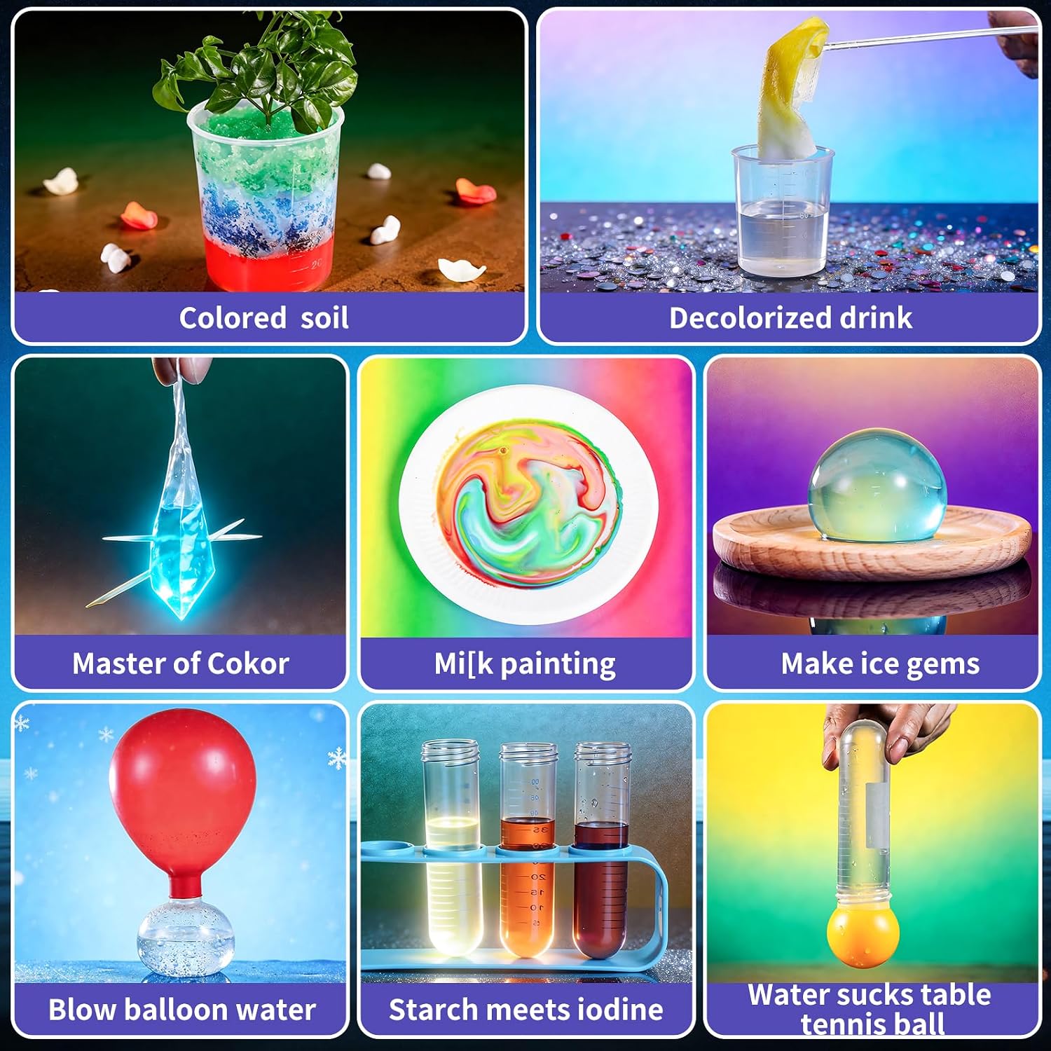 Science Kit with 220+ Science Lab Experiments, DIY STEM Educational Learning Scientific Tools for 3 4 5 6 7 8 9 10 11
