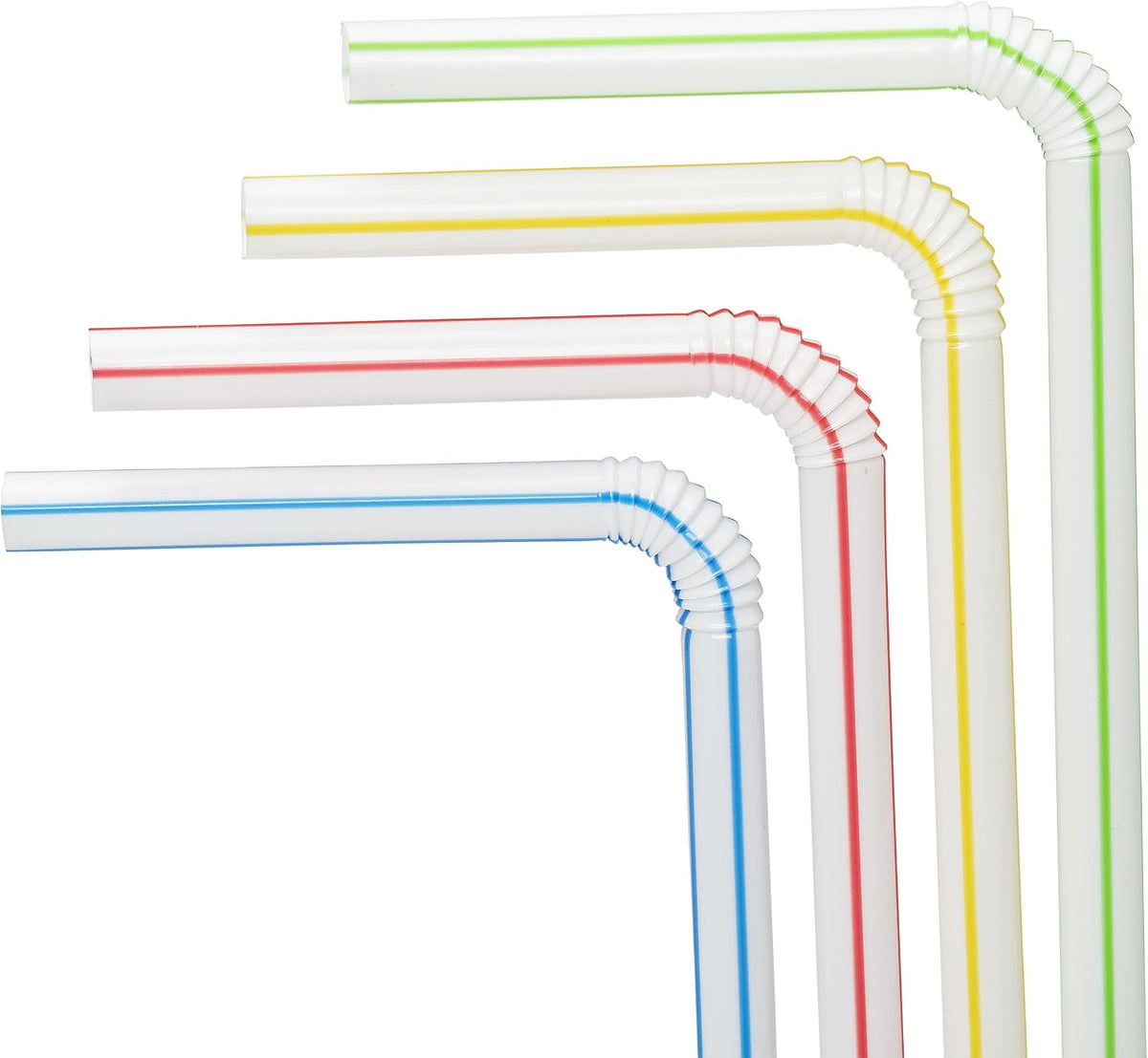 Flexible Plastic Straws Colored BPA-Free Disposable Bendy Straw 8" Long (200 Pack, Colorful)