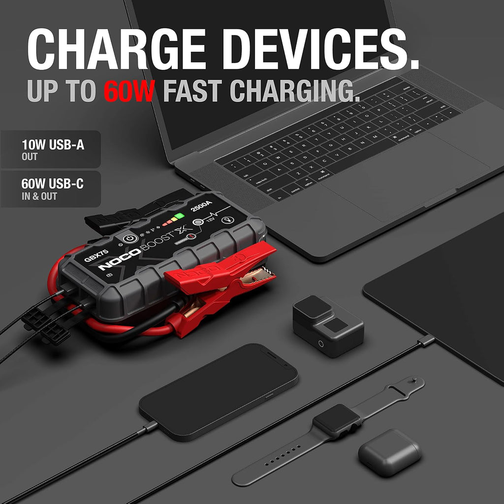 Boost GBX75 2500A UltraSafe Jump Starter, 12V Lithium Battery Booster