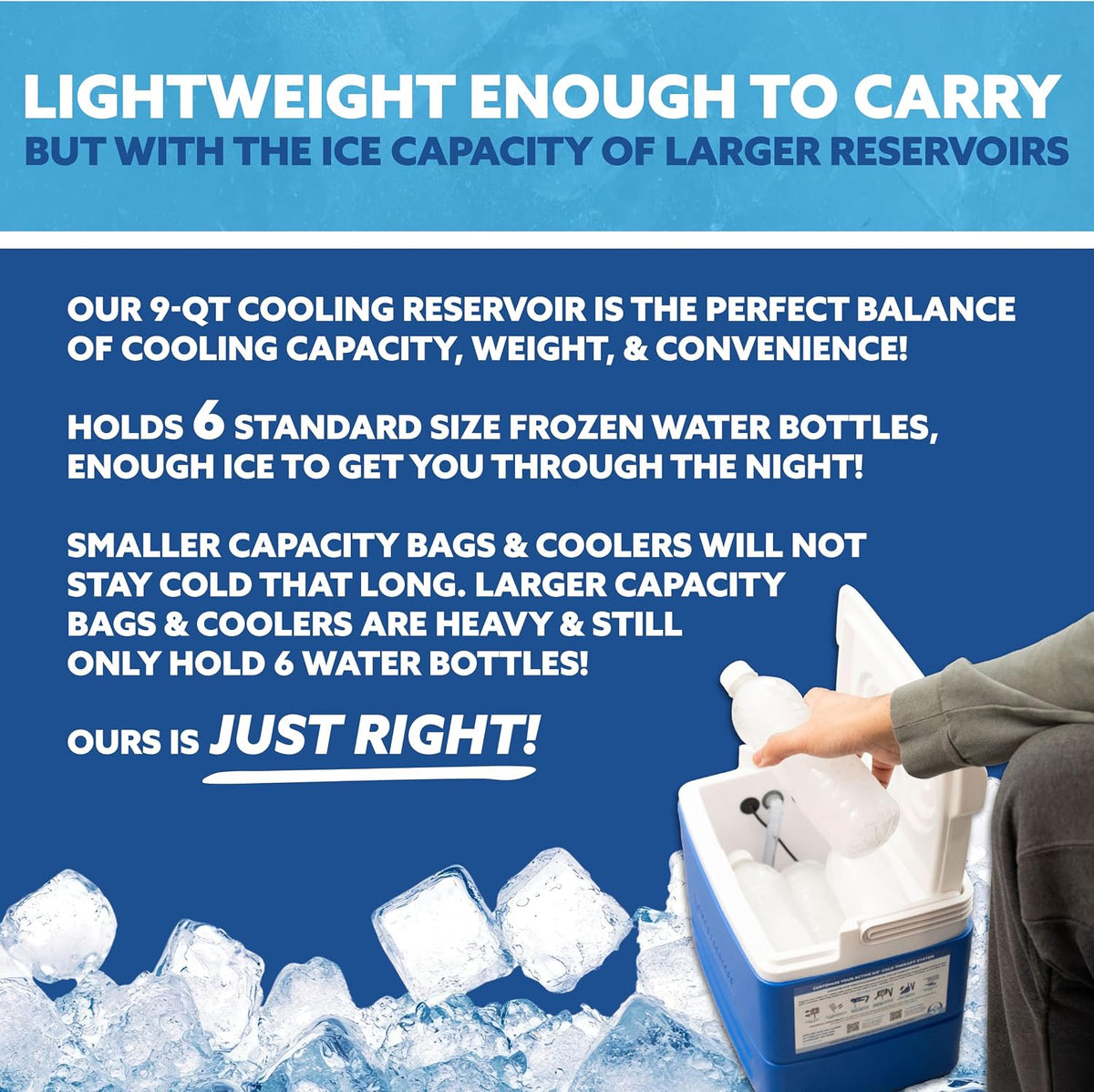 Polar Active Ice 3.0 | 9 QT Cold Therapy Ice Machine | Programmable Timer | Knee & Joint Pad | Cryotherapy Pain
