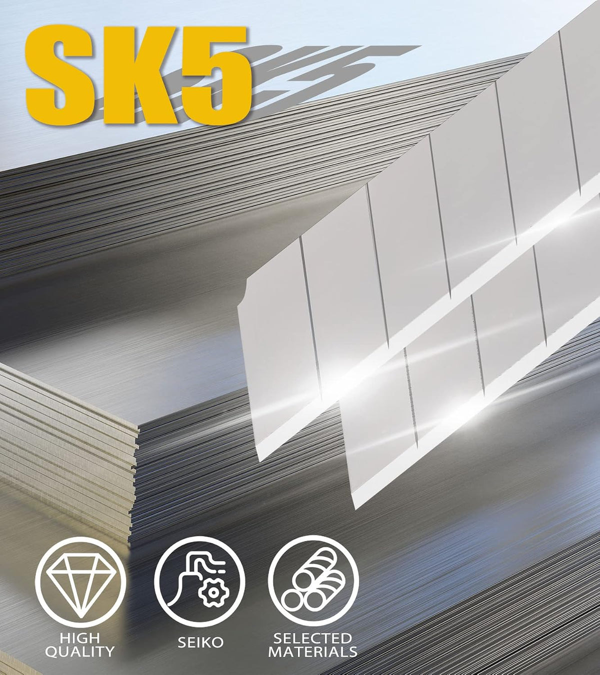 18mm Snap Off Blade SK5, Box Cutter Blades, 100 Pcs