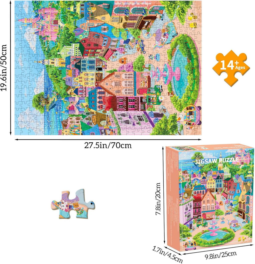 Puzzles for Adults 1000 Pieces, Jigsaw Puzzle for Adults, Fun Challenging Puzzle, Rainbow Cloud Kingdom Puzzles Game