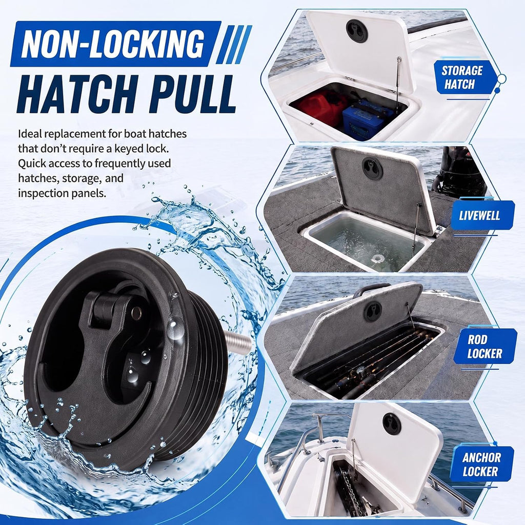 Shimeyao Boat Hatch Latch Non-Locking, 2-3/8"-2-1/2" Cutouts