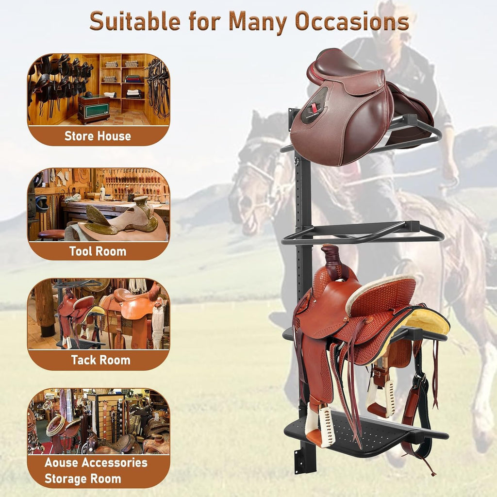 4 Tier Saddle Rack Wall Mount, Metel Saddle Stand