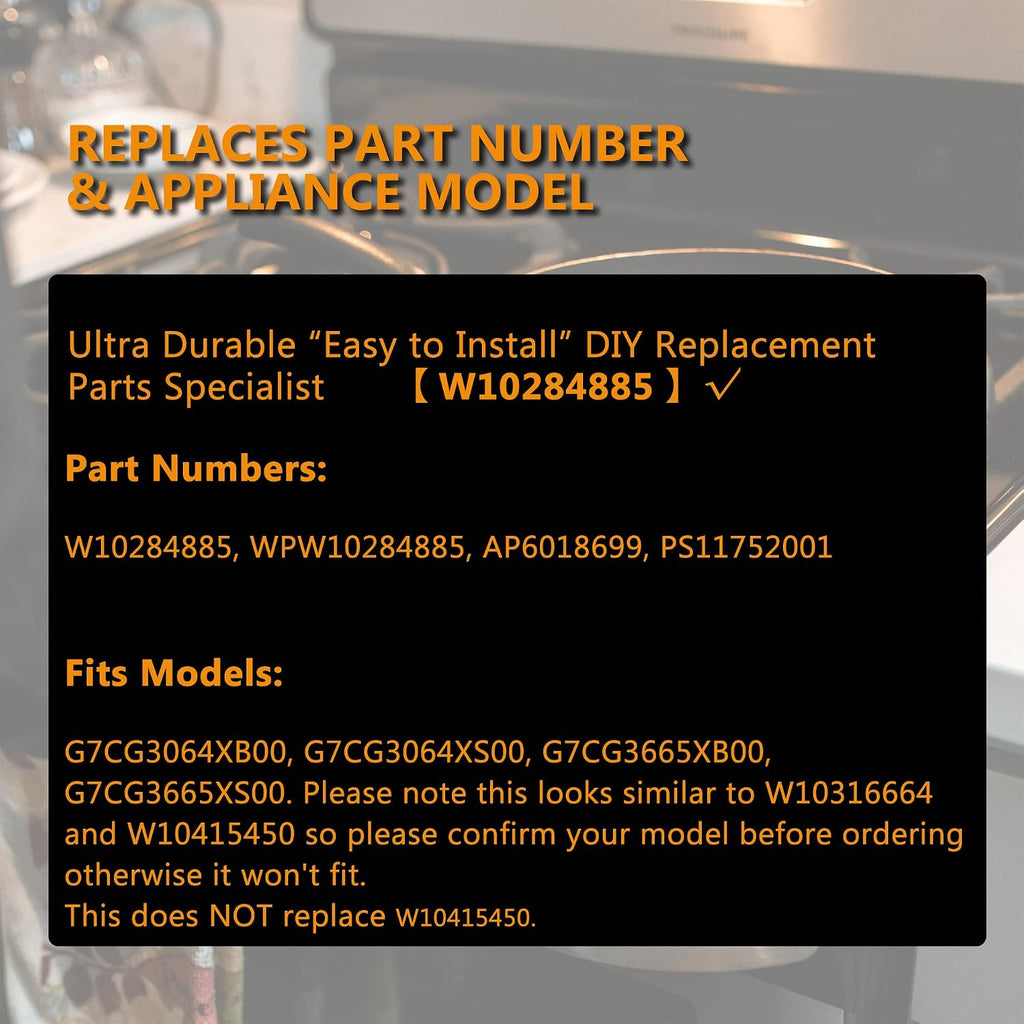 W10284885 Stove Knob Gas Control Assembly Burner Replacements Part 5PCS | Metal Plating, Compatible With Whirlpool