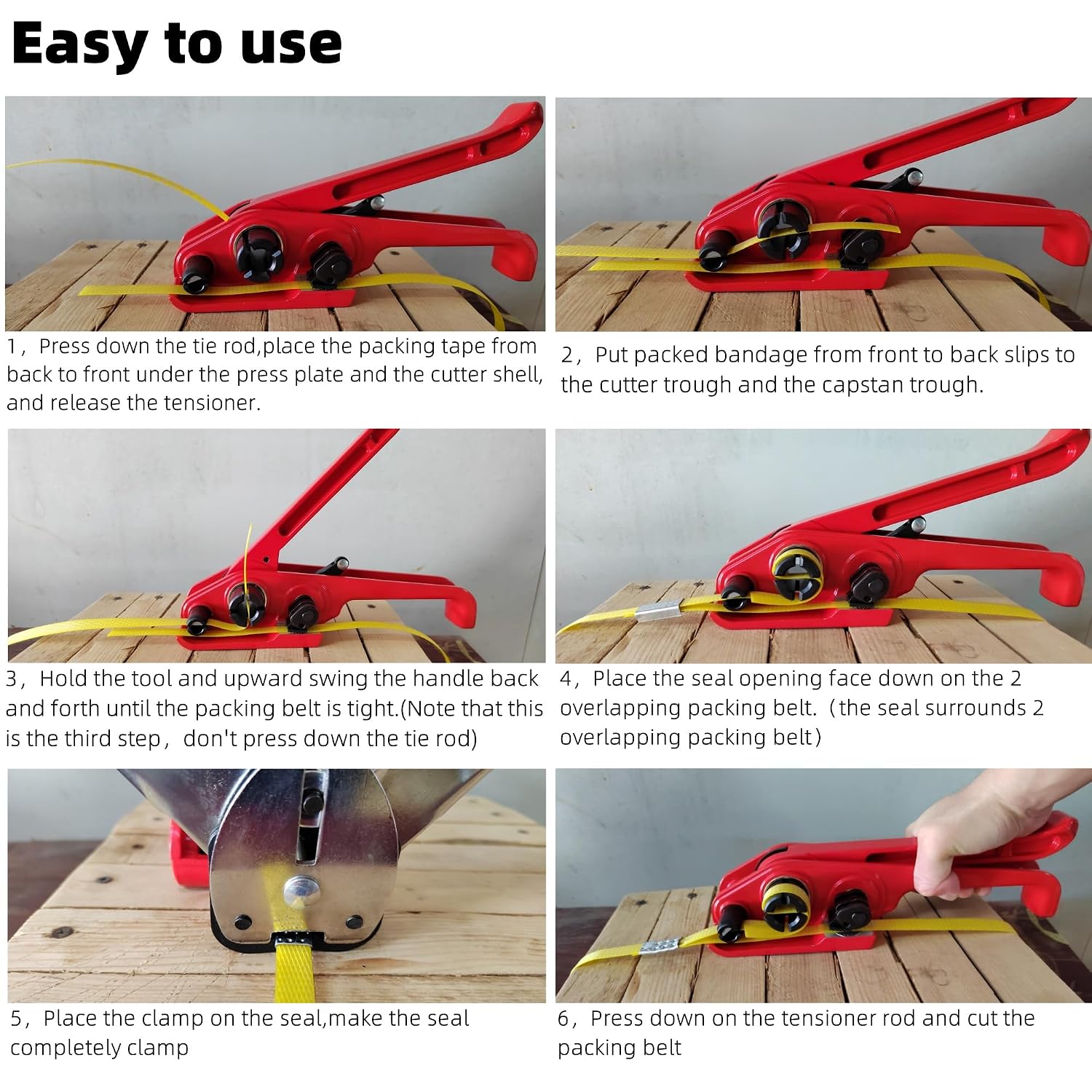 Banding Strapping Kit - Pallet Packaging Strapping Tool with Sealer Tools, 328' Length x 1/2" Wide, 100 Metal Seals